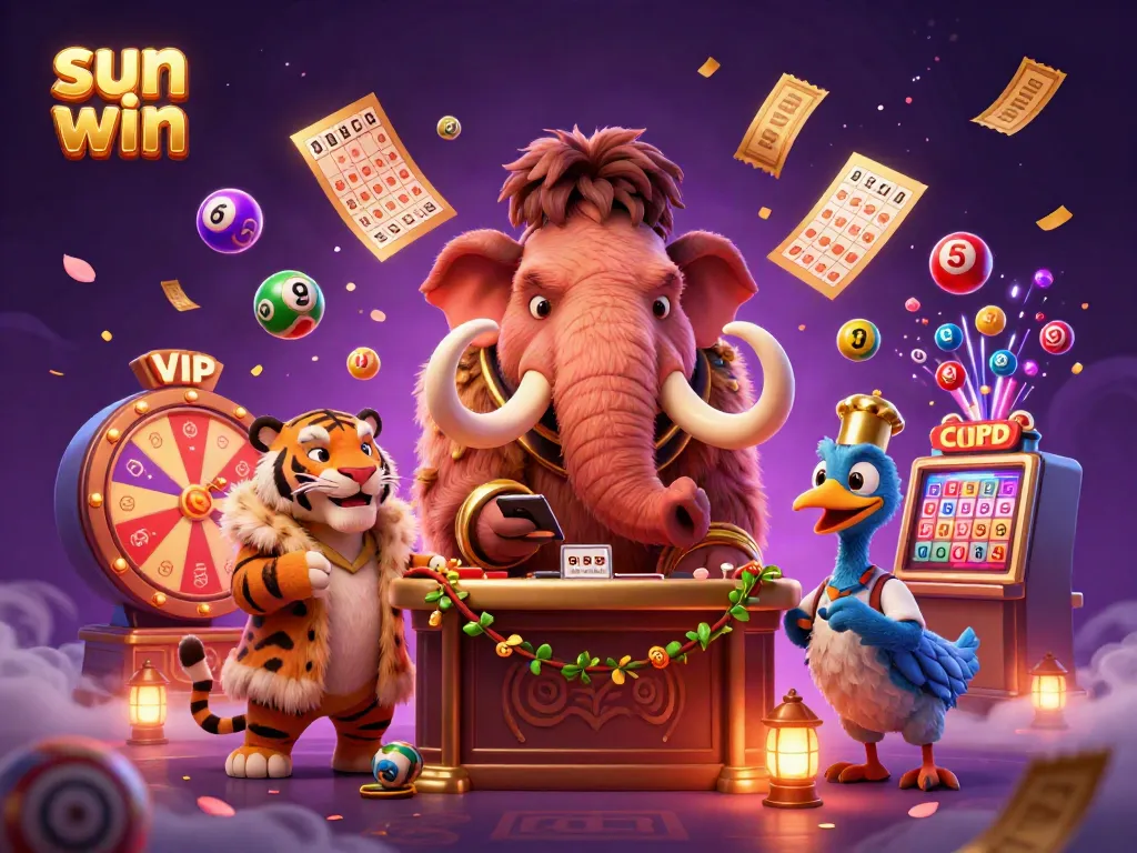 Immerse in the sun win experience with our vibrant 3D casino scene featuring dynamic characters and games.