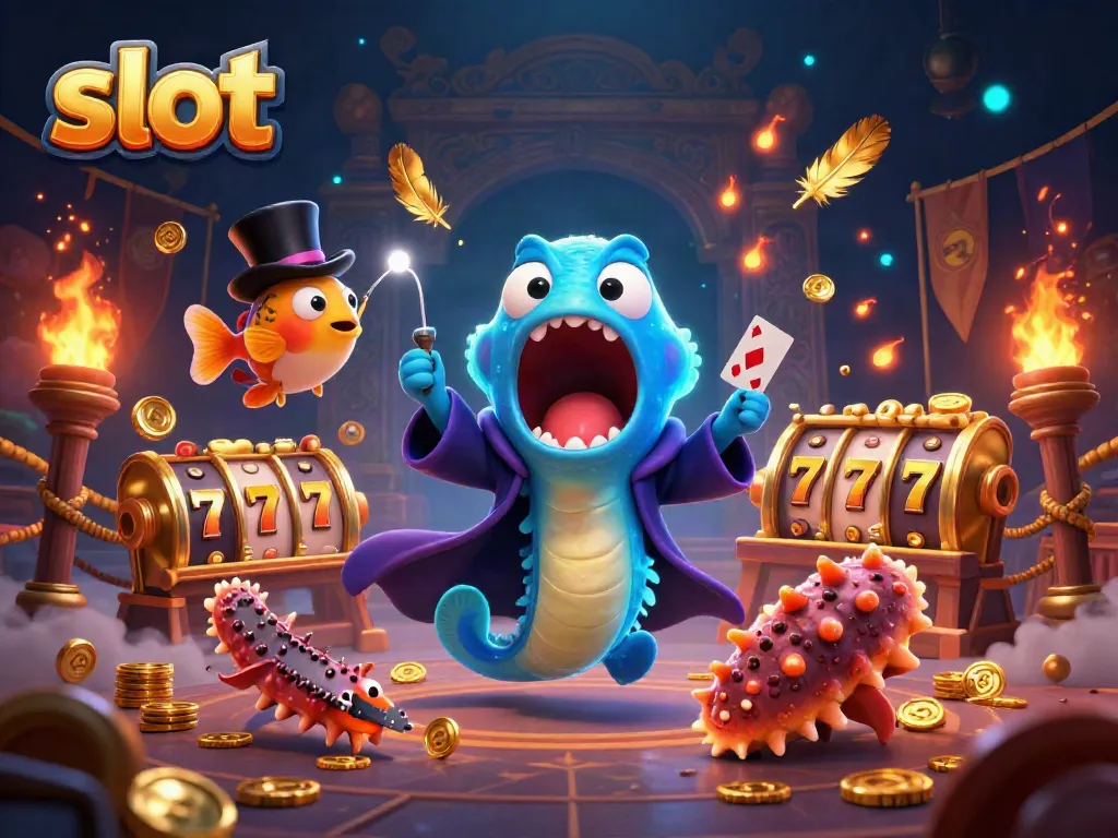 Experience the thrilling world of slot gaming with a magical underwater illustration featuring dynamic characters and golden elements.