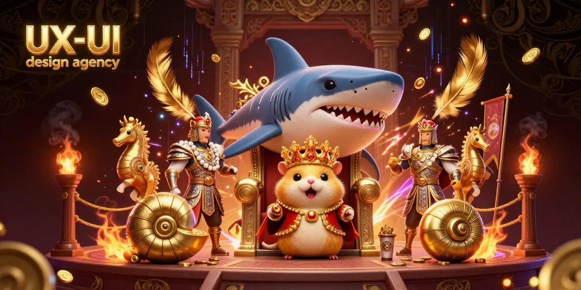 Experience the magic of a vibrant online casino scene illustrated by a skilled UX/UI design agency, featuring dynamic characters and gaming elements.